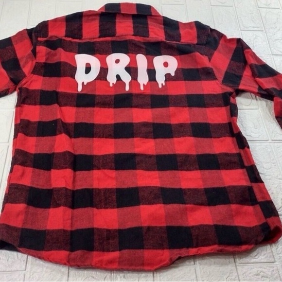 Test Of Time Tops - "Drip flannel" Plaid Women's Button Down Shirt